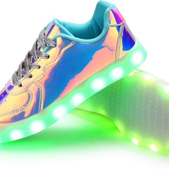 LED Shoes Men Women High Top Rechargeable Glow in Dark Footwear for Parties - Picture 3 of 7